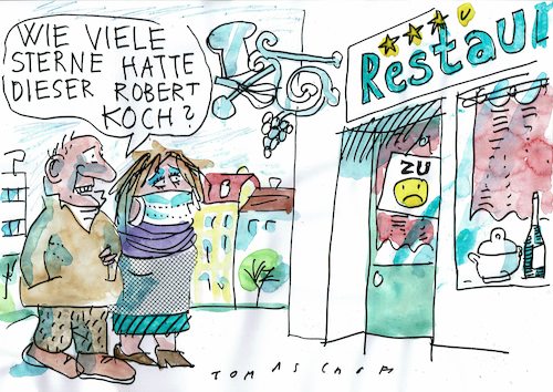 Cartoon: Koch (medium) by Jan Tomaschoff tagged pandemie,robert,koch,gastronomie,pandemie,robert,koch,gastronomie