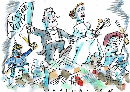 Cartoon: konservative Revolution (medium) by Jan Tomaschoff tagged konservativ,konservativ