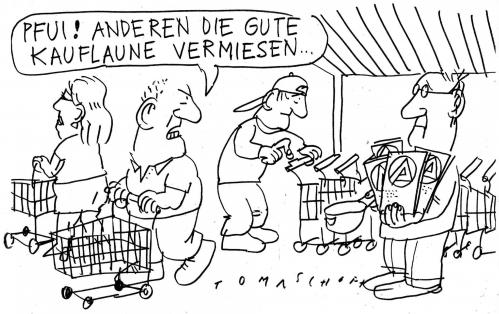 Cartoon: Konsum (medium) by Jan Tomaschoff tagged konsum,kauflaune,arbeitslose