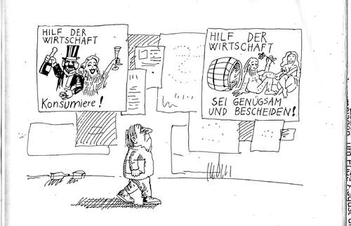 Cartoon: Konsum und Löhne (medium) by Jan Tomaschoff tagged wirtschaft,konsum,löhne