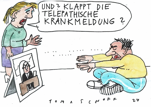 Cartoon: Krankmeldung (medium) by Jan Tomaschoff tagged gesundheit,krankmeldung,ärzte,gesundheit,krankmeldung,ärzte