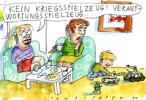 Cartoon: Kriegsspielzeug (medium) by Jan Tomaschoff tagged krieg,auslandseinsätze,verantwortung,krieg,auslandseinsätze,verantwortung
