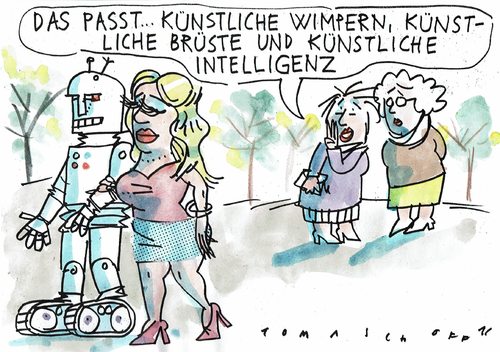 Cartoon: künstlich (medium) by Jan Tomaschoff tagged künstliche,intelligenz,roboter,künstliche,intelligenz,roboter