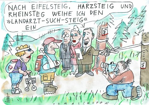Cartoon: Landarzt (medium) by Jan Tomaschoff tagged ärztermangel,landarzt,ärztermangel,landarzt