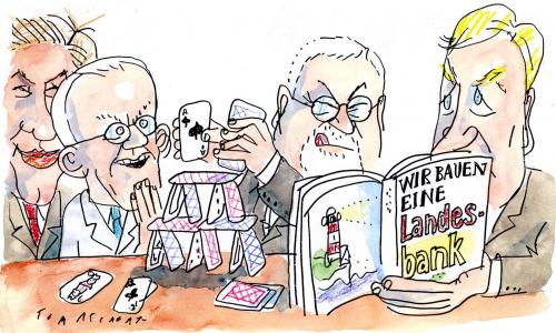 Cartoon: Landesbanken (medium) by Jan Tomaschoff tagged landesbanken,wirtschaftskrise,rezession