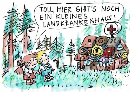 Cartoon: Landkrankenhaus (medium) by Jan Tomaschoff tagged gesundheit,krankenhaus,reform,geld,gesundheit,krankenhaus,reform,geld