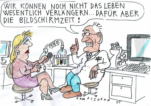 Cartoon: Lebenszeit (medium) by Jan Tomaschoff tagged leben,alter,sterben,bildschirmueit,medien,internet,leben,alter,sterben,bildschirmueit,medien,internet