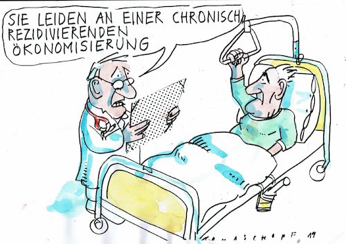 Cartoon: Leiden (medium) by Jan Tomaschoff tagged gesundheit,geld,krankenhaus,gesundheit,geld,krankenhaus
