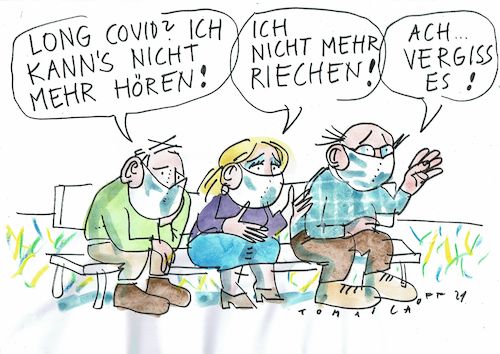 Cartoon: Long covid (medium) by Jan Tomaschoff tagged covid,long,covid,long