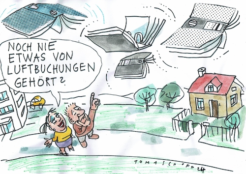 Cartoon: Luftbuchung (medium) by Jan Tomaschoff tagged haushalt,schulden,buchungstricks,haushalt,schulden,buchungstricks