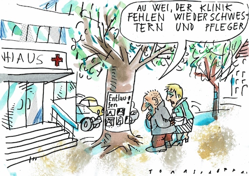 Cartoon: Mangel (medium) by Jan Tomaschoff tagged medizin,krankenhaus,fachkräftemangel,medizin,krankenhaus,fachkräftemangel