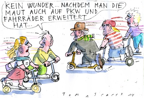 Cartoon: Maut (medium) by Jan Tomaschoff tagged pkw,maut,pkw,maut