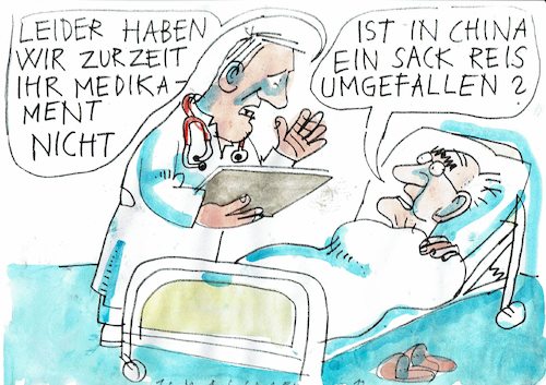 Cartoon: Medikamentenmangel (medium) by Jan Tomaschoff tagged gesundheit,medikamente,gesundheit,medikamente