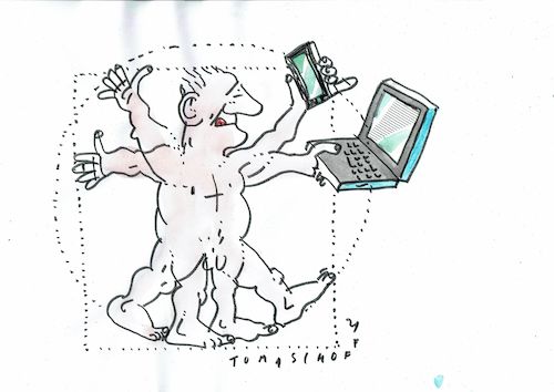 Cartoon: Mensch (medium) by Jan Tomaschoff tagged medien,internet,medien,internet