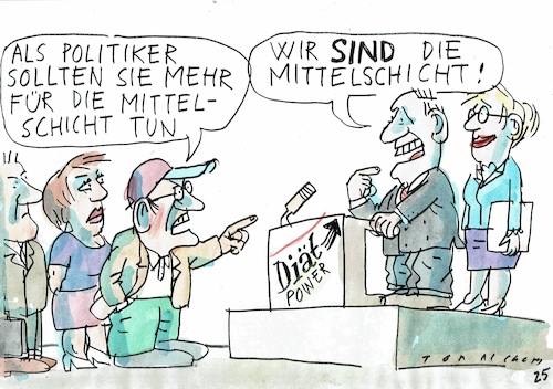 Cartoon: Mittelschicht (medium) by Jan Tomaschoff tagged mittelschicht,politiker,geld,soziales,mittelschicht,politiker,geld,soziales