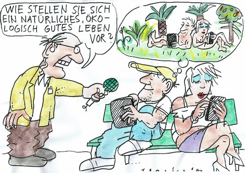 Cartoon: Natur (medium) by Jan Tomaschoff tagged zivilisation,zivilisationsmüdigkeit,natur,bequemlichkeit,zivilisation,zivilisationsmüdigkeit,natur,bequemlichkeit