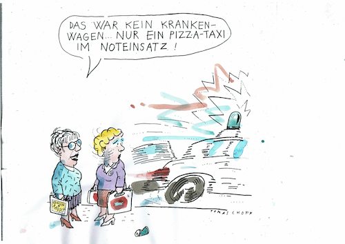 Cartoon: Notfall (medium) by Jan Tomaschoff tagged konsum,pizzataxi,konsum,pizzataxi