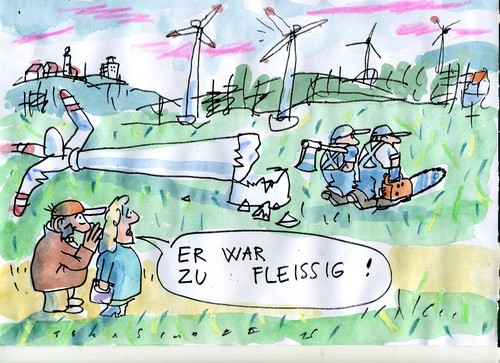Cartoon: Öko (medium) by Jan Tomaschoff tagged energiewende,windstrom,energiewende,windstrom