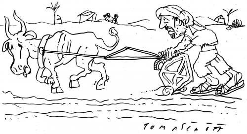 Cartoon: Oil Farmer (medium) by Jan Tomaschoff tagged öl,oil,biosprit