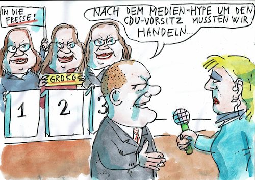 Cartoon: Parteivorsitz (medium) by Jan Tomaschoff tagged spd,cdu,spd,cdu