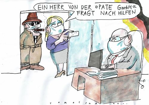 Cartoon: Pate (medium) by Jan Tomaschoff tagged corona,geld,betrug,corona,geld,betrug