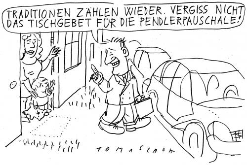 Cartoon: Pendlerpauschale (medium) by Jan Tomaschoff tagged pendlerpauschale