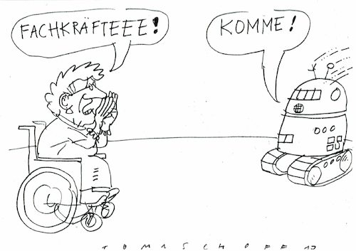 Cartoon: Pflege (medium) by Jan Tomaschoff tagged pflegermangel,schwesternmangel,alter,pflegermangel,schwesternmangel,alter