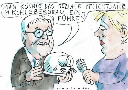 Cartoon: Pflicht (medium) by Jan Tomaschoff tagged sozialer,pflichtdienst,energie,kohle,sozialer,pflichtdienst,energie,kohle