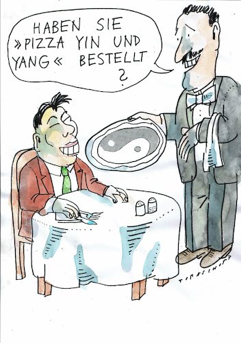 Cartoon: Pizza (medium) by Jan Tomaschoff tagged essen,wohlfühlen,philosophie,europa,asien,essen,wohlfühlen,philosophie,europa,asien