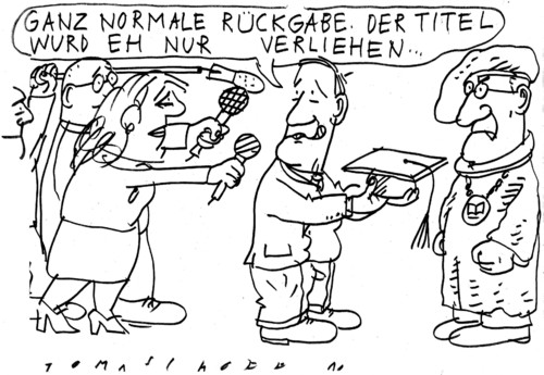 Cartoon: Plagiatsaffäre (medium) by Jan Tomaschoff tagged doktortitel,plagiat,abschreiben,doktorarbeit,plagiat,abschreiben,doktorarbeit