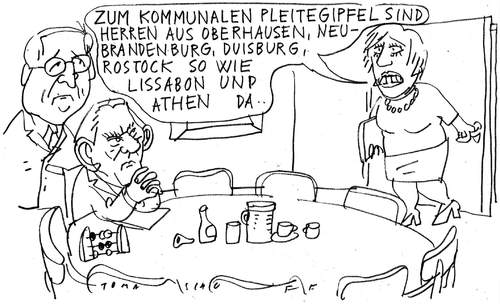 Cartoon: Pleitegipfel (medium) by Jan Tomaschoff tagged pleiten