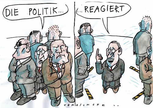 Cartoon: Politik (medium) by Jan Tomaschoff tagged viren,abstand,viren,abstand