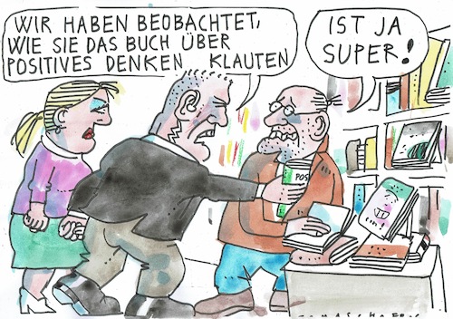 Cartoon: positiv (medium) by Jan Tomaschoff tagged psychologie,tricks,positives,denken,psychologie,tricks,positives,denken