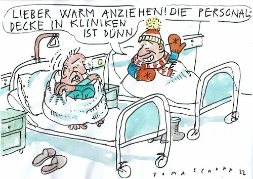 Cartoon: Presonaldecke (medium) by Jan Tomaschoff tagged gesundheit,krankenhaus,personalmangel,gesundheit,krankenhaus,personalmangel