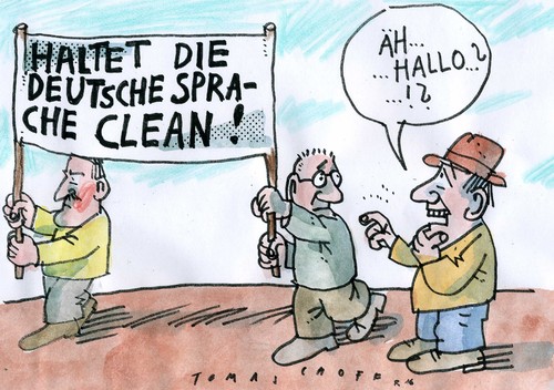 Cartoon: Puristen (medium) by Jan Tomaschoff tagged sprache,nationalismus,sprache,nationalismus