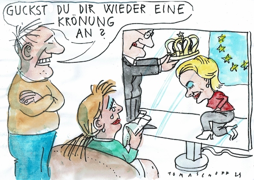 Cartoon: Queen (medium) by Jan Tomaschoff tagged eu,von,der,leyen,eu,von,der,leyen