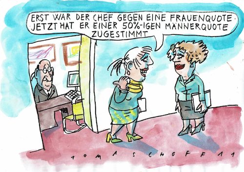 Cartoon: Quote (medium) by Jan Tomaschoff tagged quote,männer,frauen,quote,männer,frauen