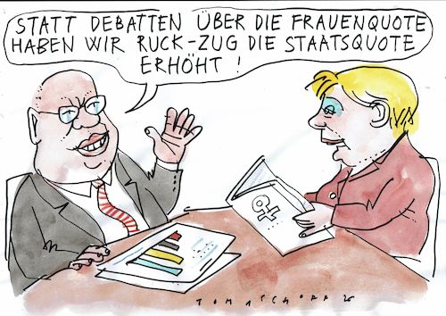 Cartoon: Quote (medium) by Jan Tomaschoff tagged quote,geschlechter,staat,markt,quote,geschlechter,staat,markt