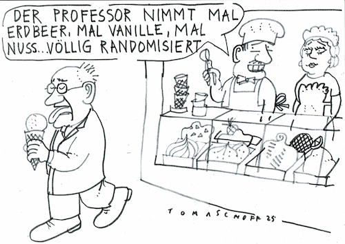 Cartoon: randomisiert (medium) by Jan Tomaschoff tagged medizin,forschung,studien,randomisierung,medizin,forschung,studien,randomisierung