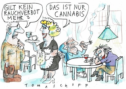 Cartoon: Rauchverbot (medium) by Jan Tomaschoff tagged sucht,rauchen,haschisch,cannabis,sucht,rauchen,haschisch,cannabis