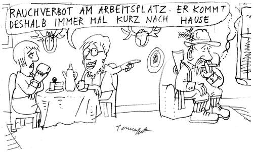 Cartoon: Rauchverbot (medium) by Jan Tomaschoff tagged rauchverbot,rauchverbot,arbeit,job,beruf,verbote,verbot,rauchen,sucht,süchtig,droge,gesundheit