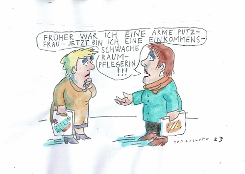 Cartoon: Raumpflegerin (medium) by Jan Tomaschoff tagged sprache,vertuschung,soziales,armut,sprache,vertuschung,soziales,armut