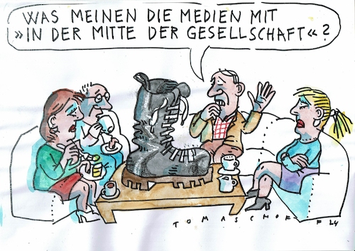 Cartoon: Rechtsradikale (medium) by Jan Tomaschoff tagged rechtsradikale,gewalt,demokratie,rechtsradikale,gewalt,demokratie
