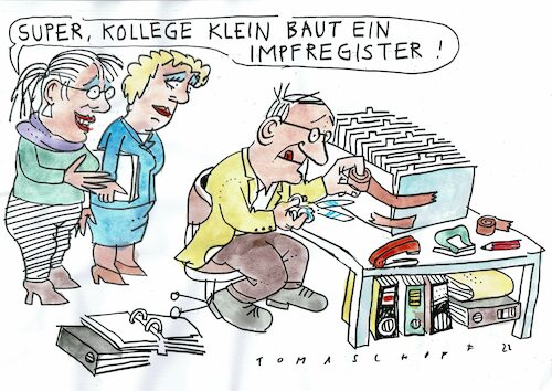 Cartoon: Register (medium) by Jan Tomaschoff tagged corona,statistik,gesundheitsamt,corona,statistik,gesundheitsamt