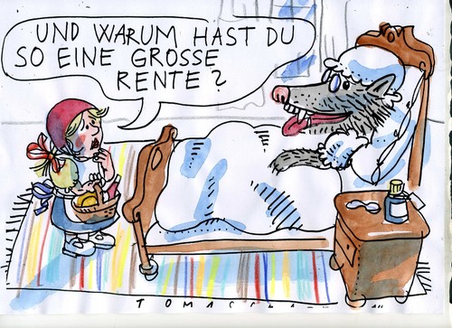 Cartoon: Rente (medium) by Jan Tomaschoff tagged rente,generationengerechtigkeit,rente,generationengerechtigkeit