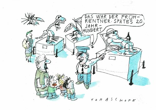 Cartoon: Rentner (medium) by Jan Tomaschoff tagged demografie,renten,demografie,renten