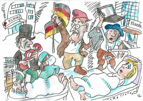 Cartoon: Revolution (medium) by Jan Tomaschoff tagged lauterbach,gesundheit,krankenhaus,lauterbach,gesundheit,krankenhaus