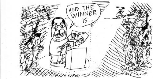 Cartoon: Robert Mugabe (medium) by Jan Tomaschoff tagged robert,mugabe,zimbabwe,harare,elections