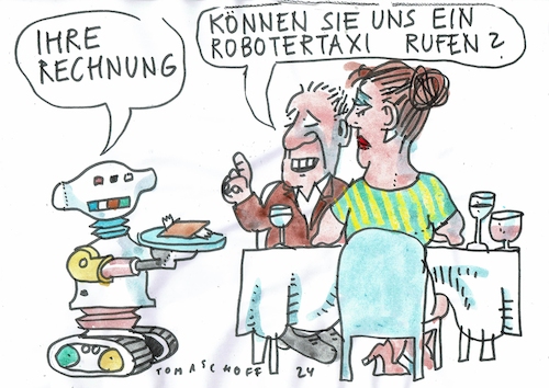 Cartoon: Roboter (medium) by Jan Tomaschoff tagged fachkräftemangel,gastronomie,roboter,fachkräftemangel,gastronomie,roboter