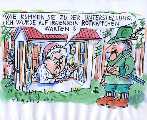 Cartoon: Rotkäppchen (medium) by Jan Tomaschoff tagged steinmeier,spd,wahlen